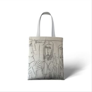 painted cotton variant - 3 - canvas bag for women